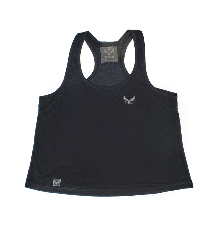Virtus Burnout ladies tank top in poly modal — made in USA