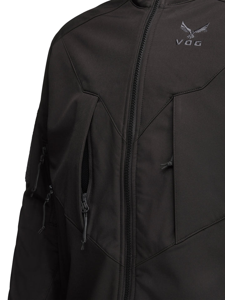 Virtus Astraes jacket in jet black — pocket detail