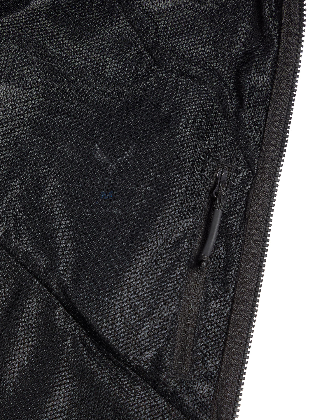 Virtus Astraes jacket in jet black — fabric and construction detail