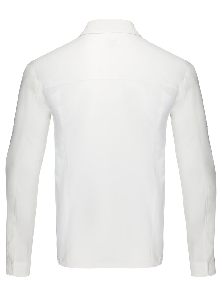 Virtus Renegade woven utility shirt in bright white — military-inspired utility detailing